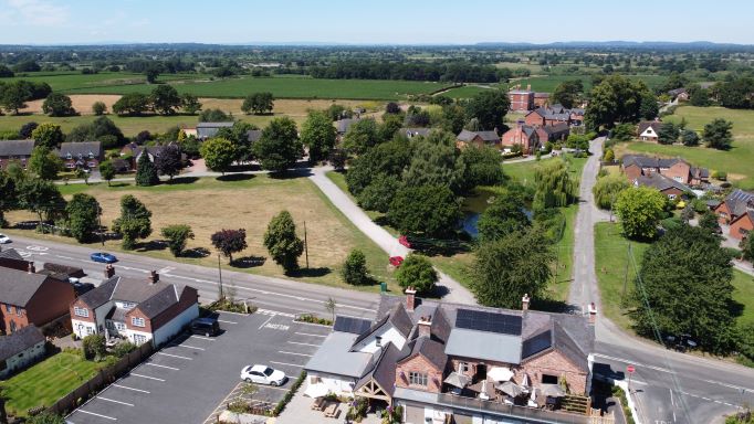 Hankelow Green from the air, July 2022